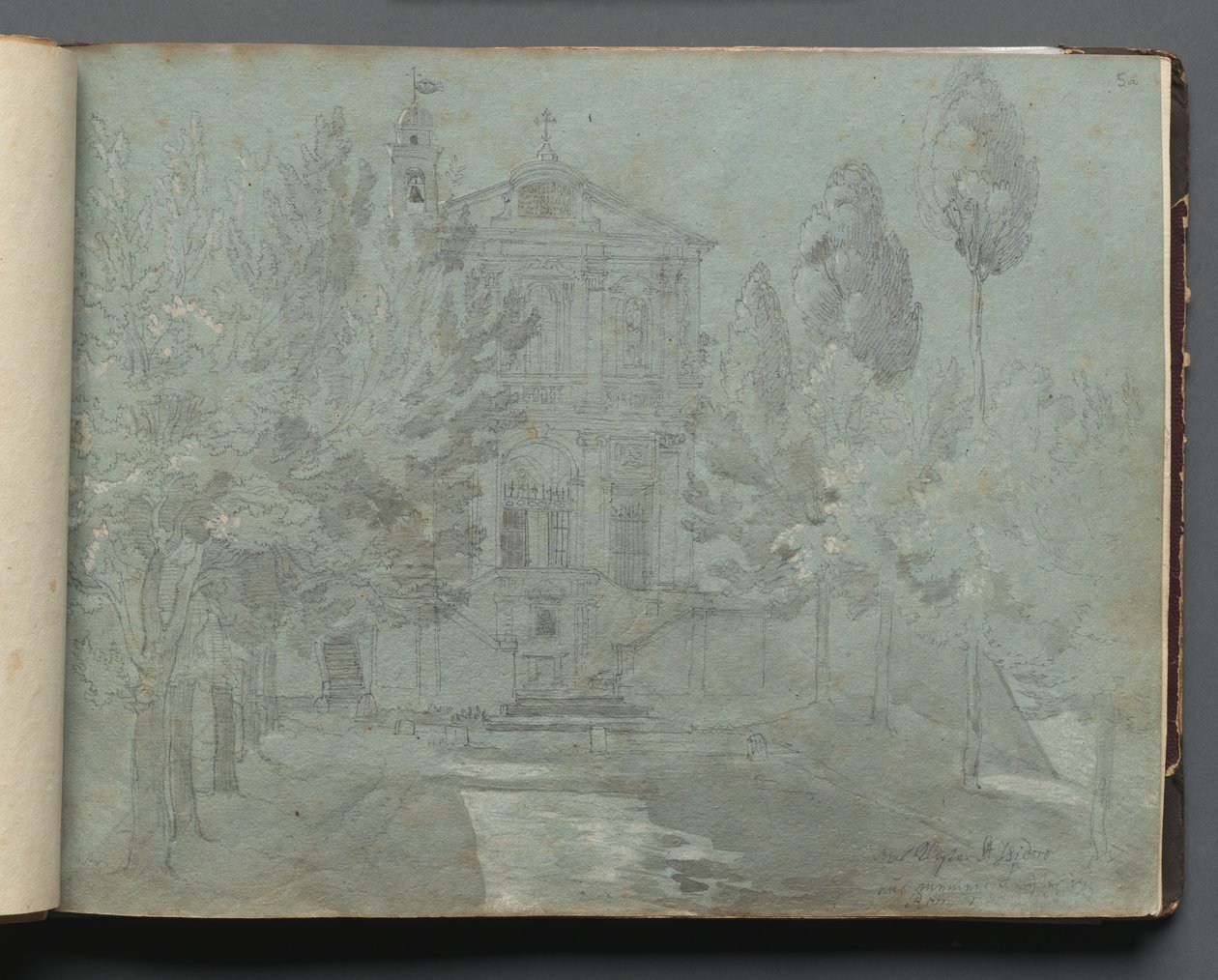 Album s pohledy na Řím a okolí, Krajinářské studie, strana 05a: "Svatý Isidoro" od Franz Johann Heinrich Nadorp