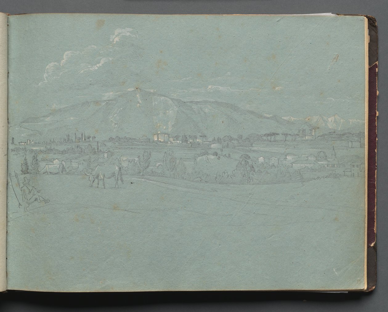 Album s Pohledy na Řím a okolí, Krajinářské studie, strana 10a: Římská krajina. od Franz Johann Heinrich Nadorp