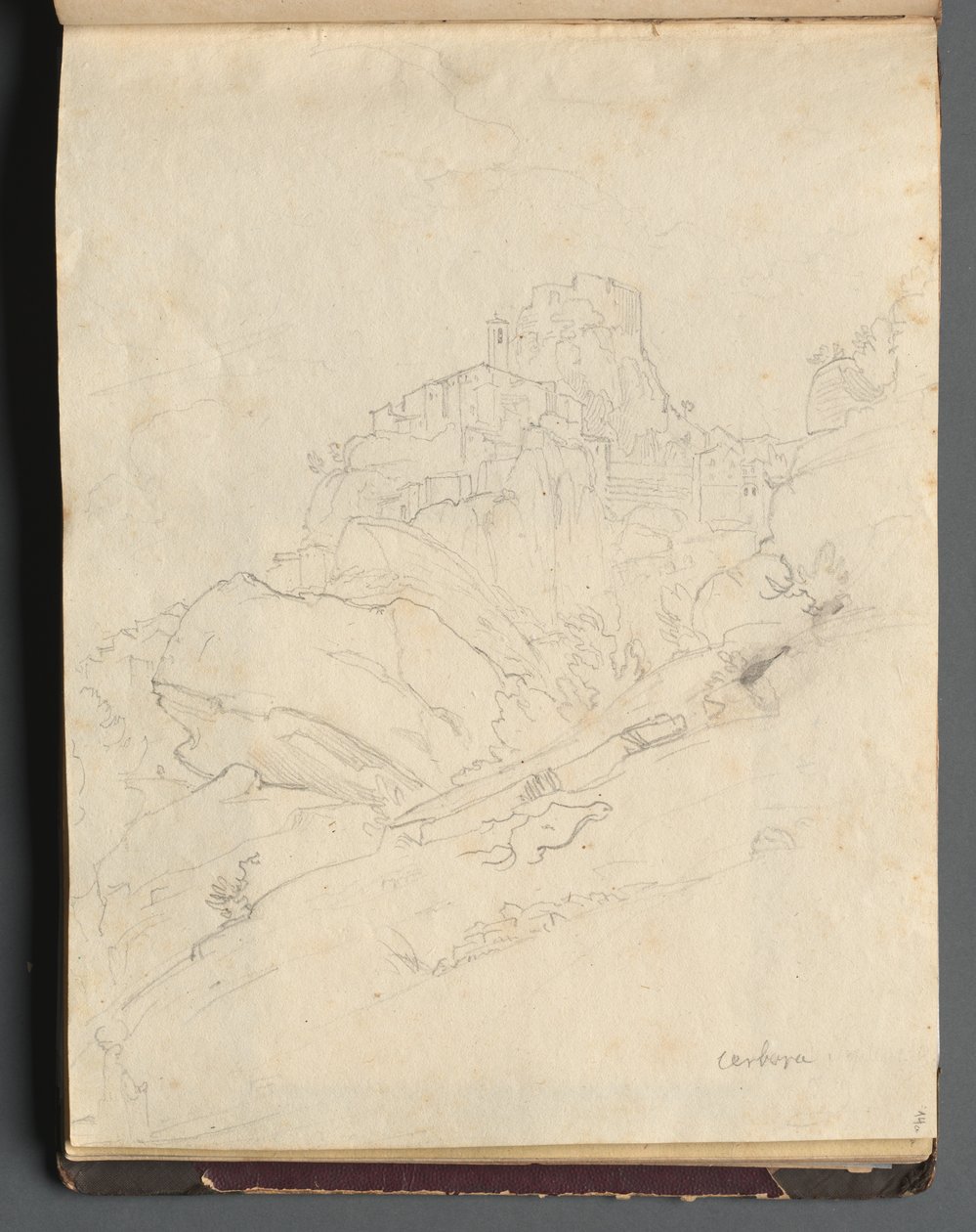 Album s Pohledy na Řím a okolí, Krajinářské studie, strana 14a: Cervera. od Franz Johann Heinrich Nadorp