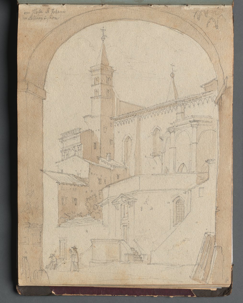Album s Pohledy na Řím a okolí, Krajinářské studie, strana 18a: Saint John Lateran, Rome od Franz Johann Heinrich Nadorp