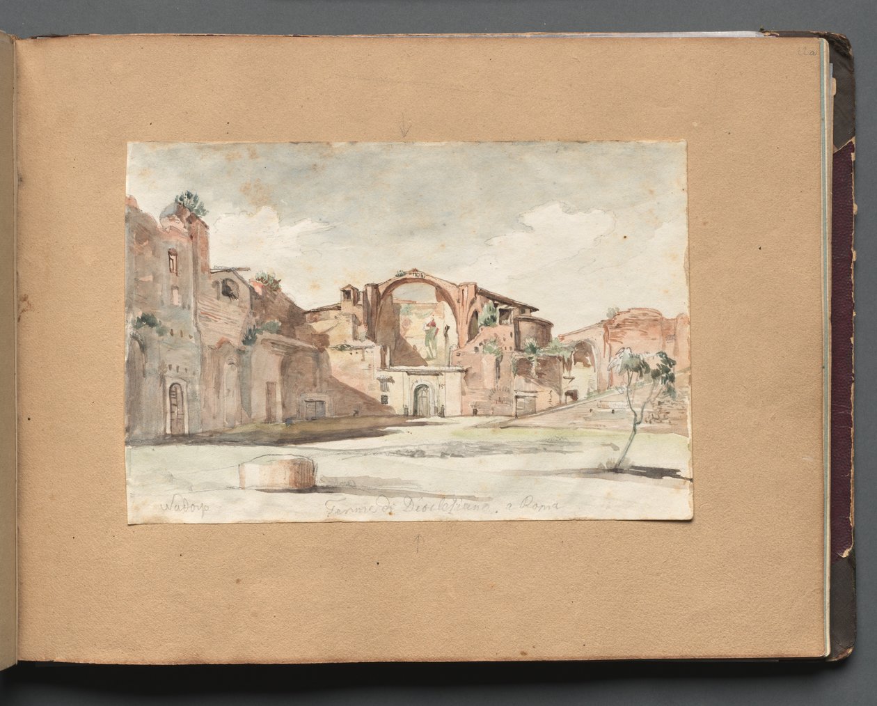 Album s pohledy na Řím a okolí, Krajinářské studie, strana 22a: Terme di Diocleziano, Řím od Franz Johann Heinrich Nadorp