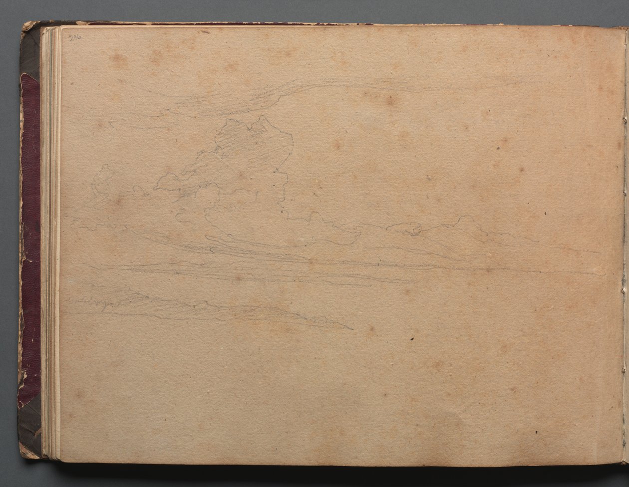 Album s Pohledy na Řím a okolí, Krajinářské studie, strana 29b: Krajinná studie. od Franz Johann Heinrich Nadorp