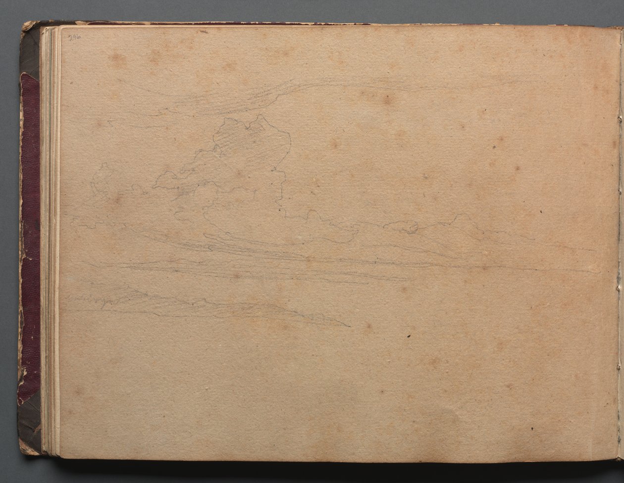 Album s Pohledy na Řím a okolí, Krajinářské studie, strana 29b: Krajinná studie od Franz Johann Heinrich Nadorp