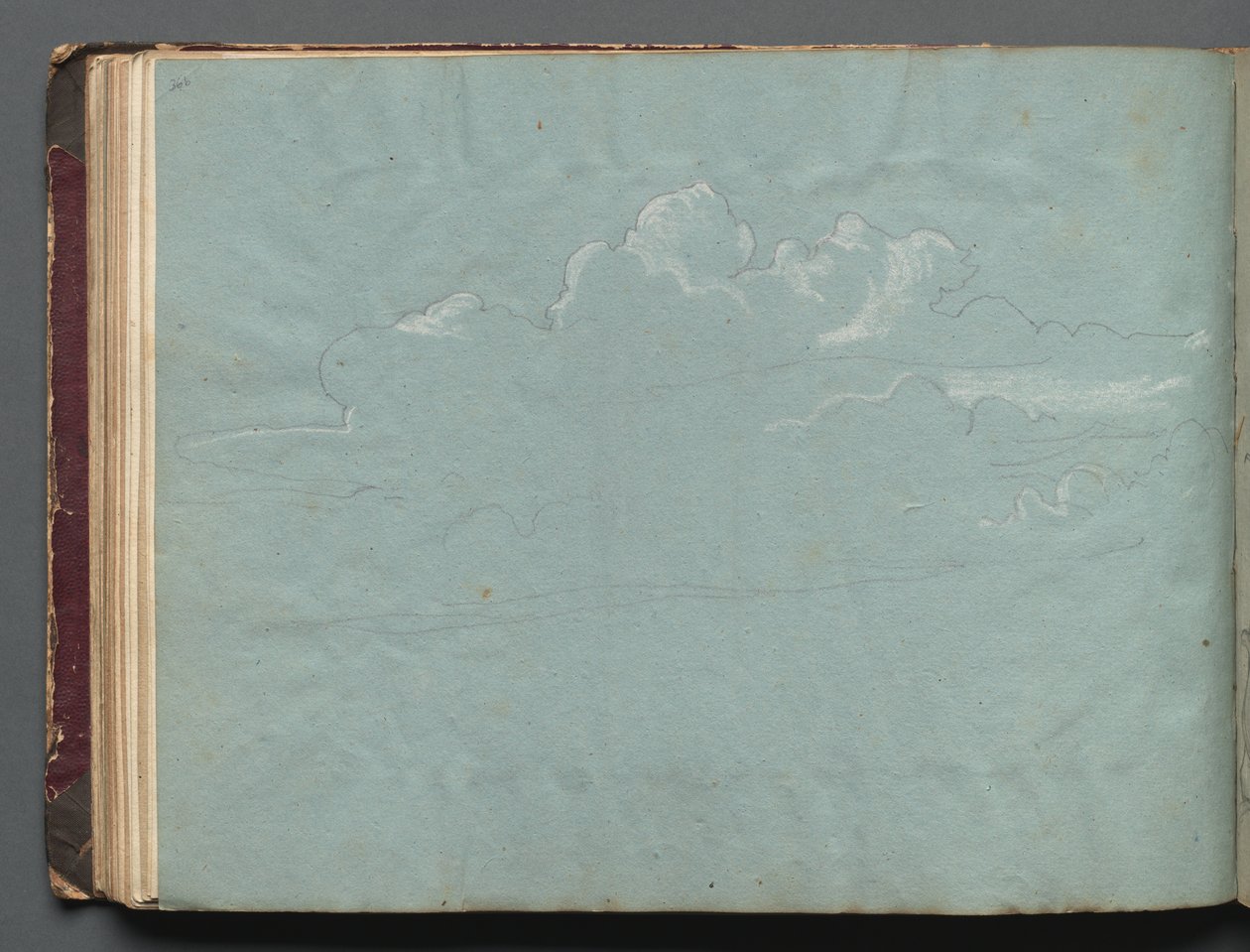 Album s pohledy na Řím a okolí, Landscape Studies, strana 36b: Cloud Study. od Franz Johann Heinrich Nadorp