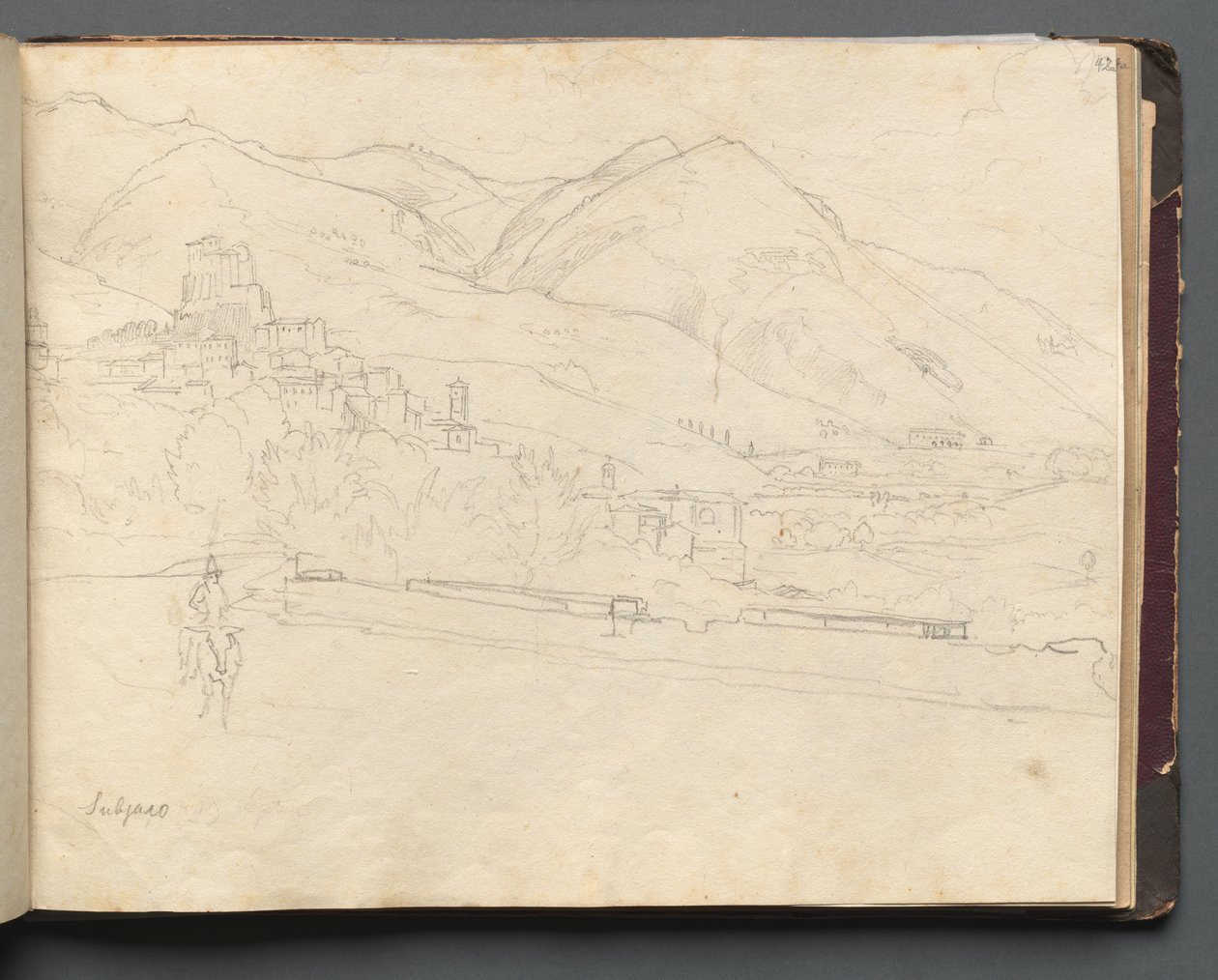 Album s Pohledy na Řím a okolí, Krajinářské studie, strana 42a: Římská krajina. od Franz Johann Heinrich Nadorp