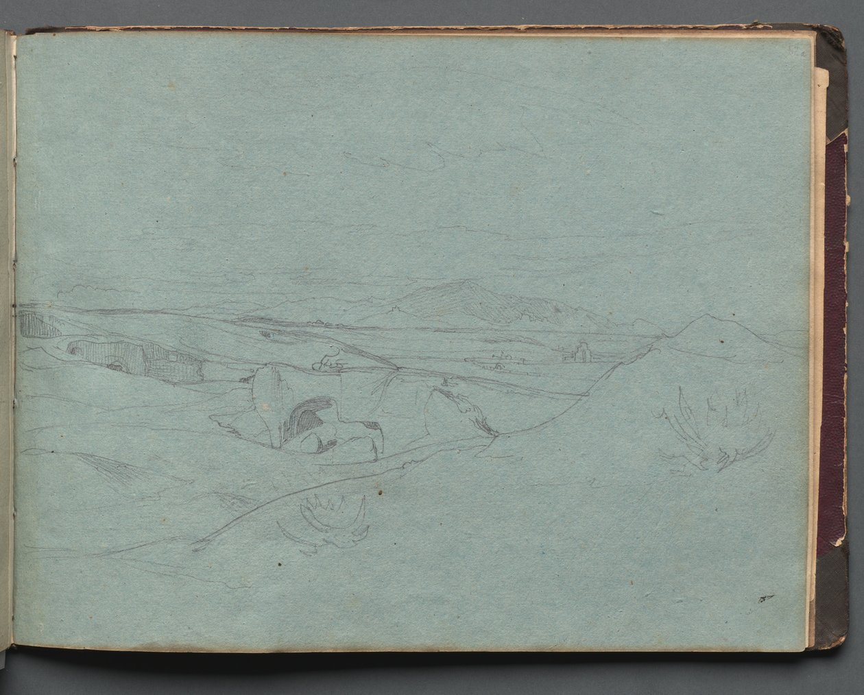 Album s Pohledy na Řím a okolí, Krajinářské studie, strana 52a: Římská krajina. od Franz Johann Heinrich Nadorp