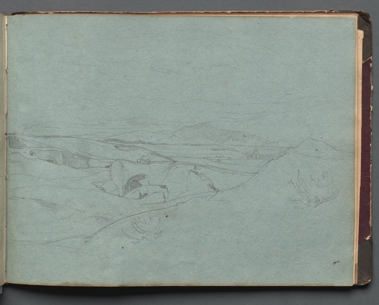 Album s Pohledy na Řím a okolí, Krajinářské studie, strana 52a: Římská krajina od Franz Johann Heinrich Nadorp