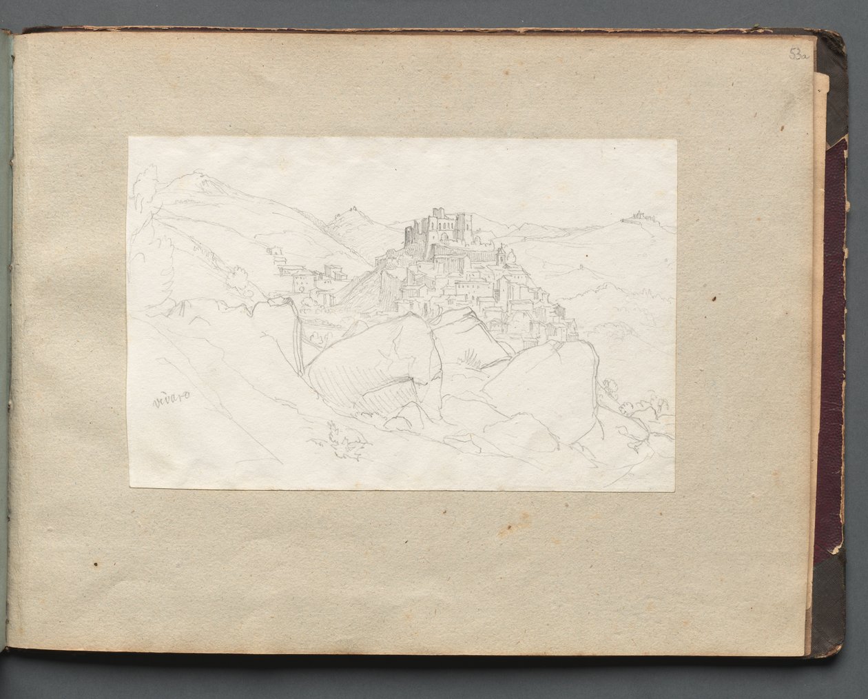Album s Pohledy na Řím a okolí, Krajinářské studie, strana 53a: Vivaro . od Franz Johann Heinrich Nadorp