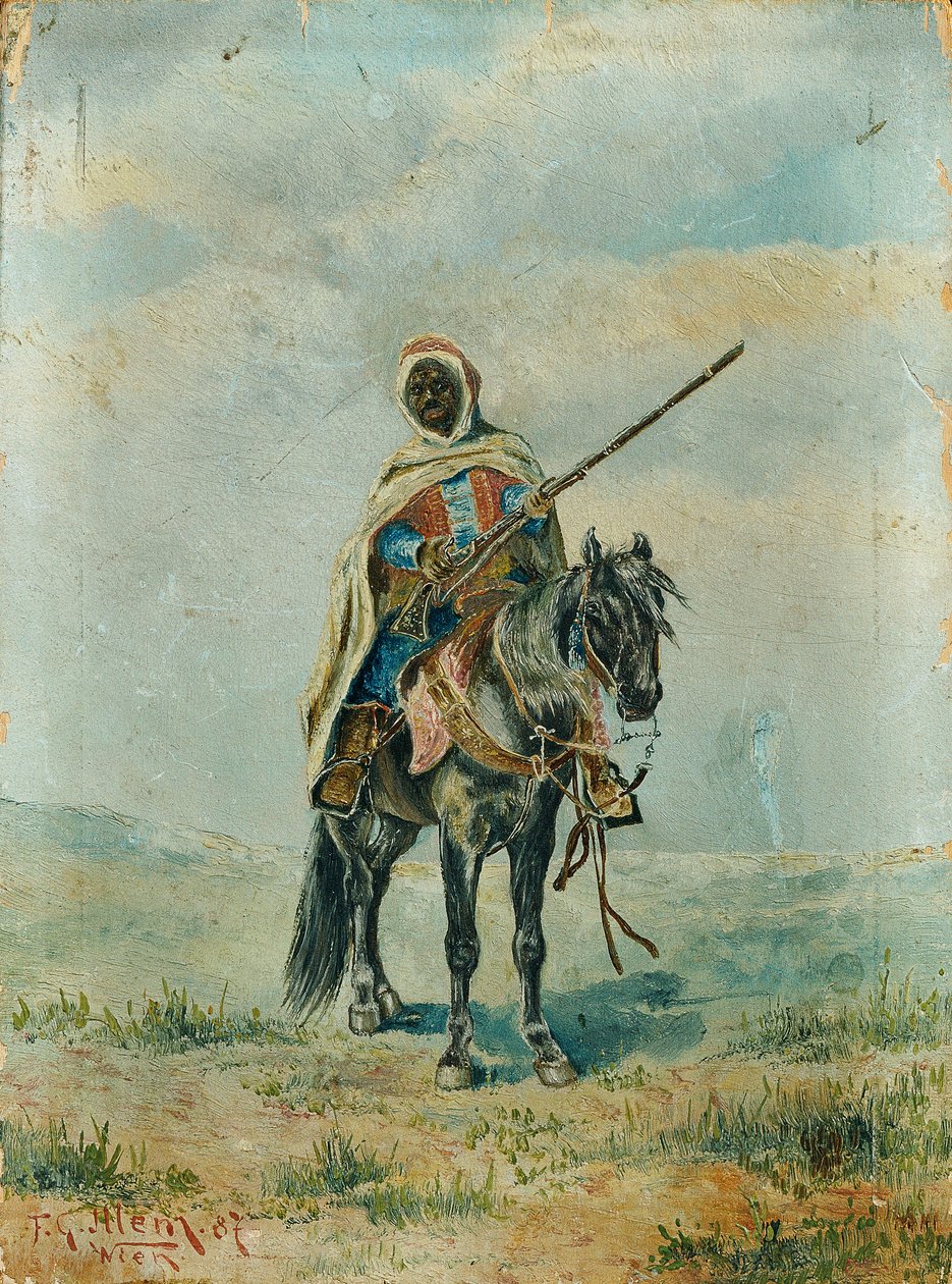 Beduín na koni od Franz Josef Georg Illem