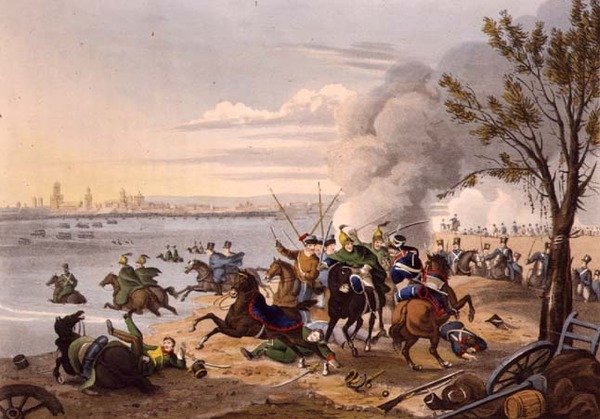Napoleonův let přes Rýn u města Mentz Pronásledován spojenci od Franz Joseph (after) Manskirch