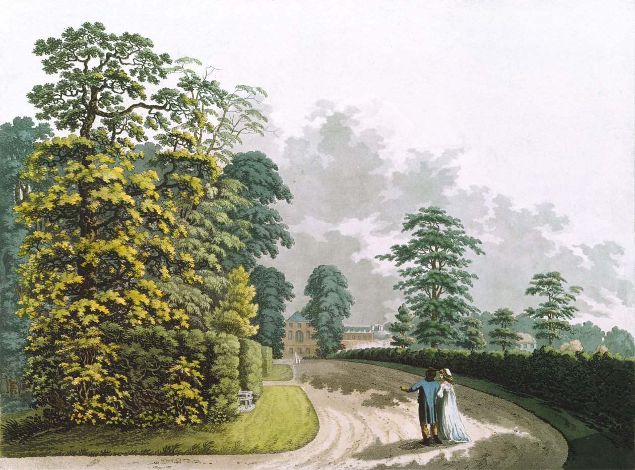 Boční pohled na palác v Kensington Gardens, vyryl Heinrich Joseph Schutz (1760-1822), hospoda. 1798 od Ackermanna (akvatinta) od Franz Joseph after Manskirch