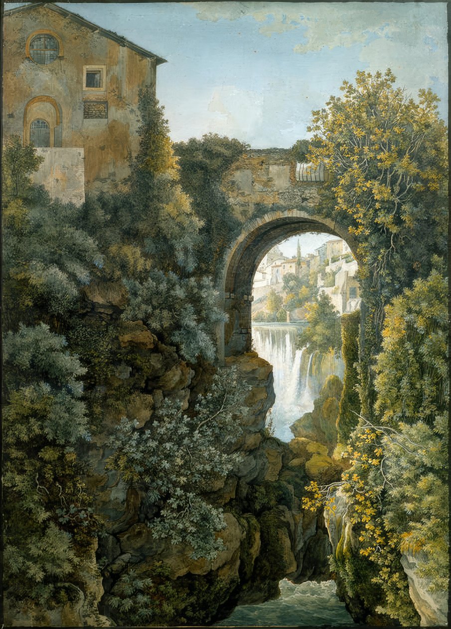 Tivoli, vodní prvky nebo tok řeky Aniene v Tivoli od Franz Kaisermann