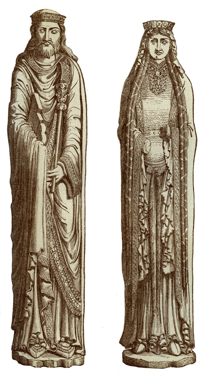 Clovis I a jeho manželka Clotilde, 12. století, 1870 od Franz Kellerhoven