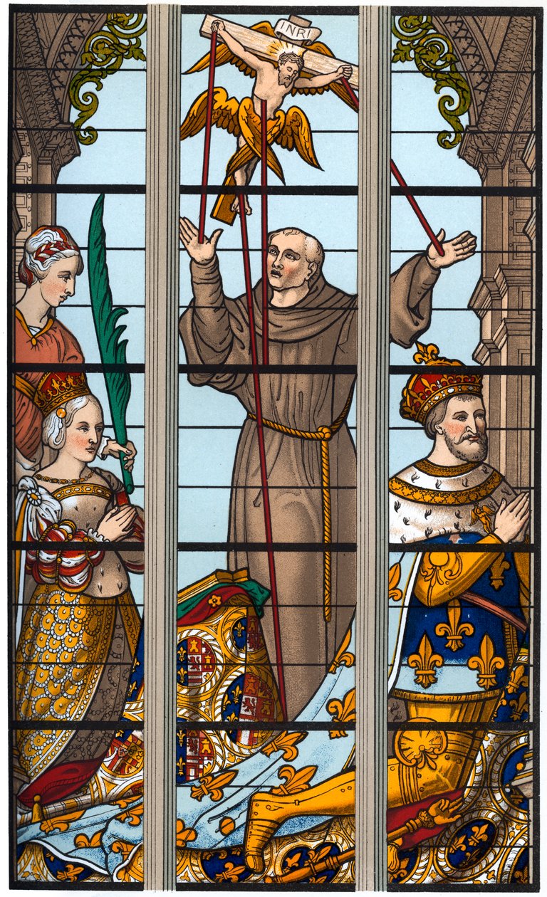 František I. a Eleonora na jejich pobožnostech, 1515-1547, 1870 od Franz Kellerhoven