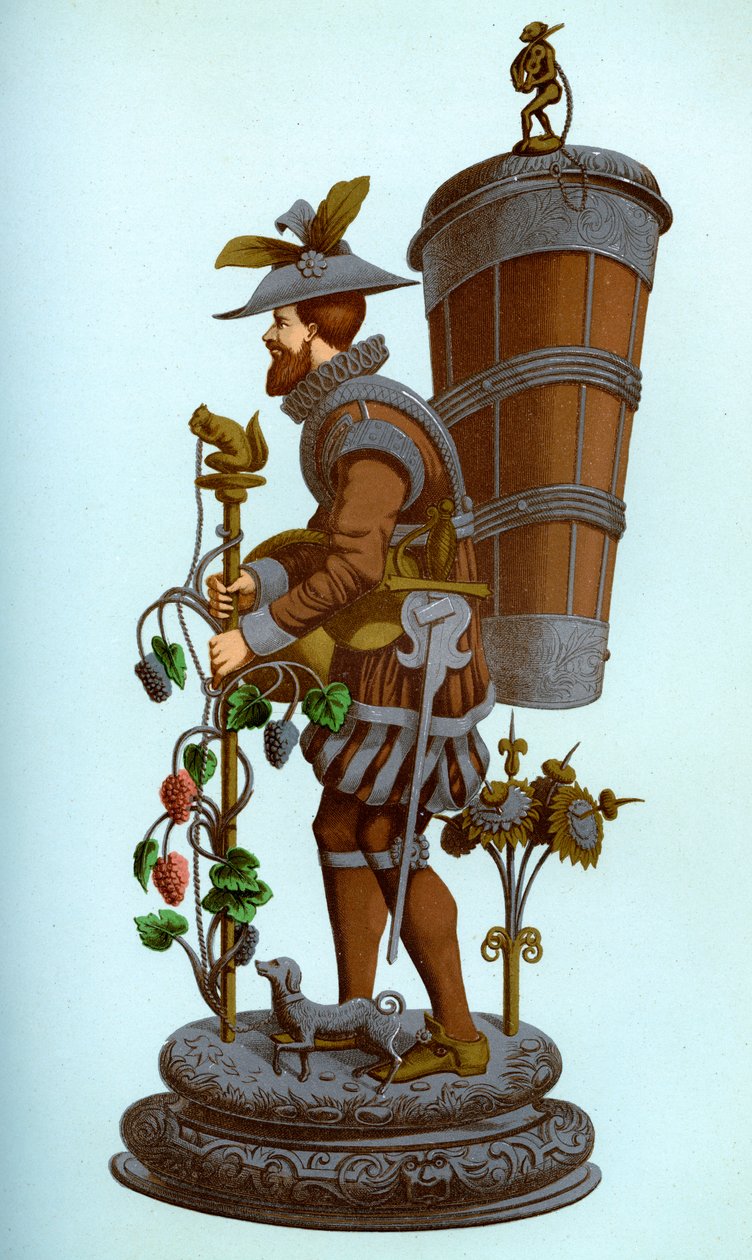 Německá stolní ozdoba ze smaltované a zlacené mědi, konec 16. století, 1870. od Franz Kellerhoven