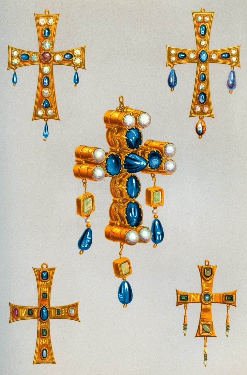 Zlaté kříže krále Gótů, 7. století, 1870 od Franz Kellerhoven
