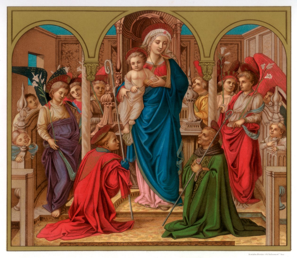 Madona s dítětem se svatým Fredianem a svatým Augustinem, 1437-1438 1870 od Franz Kellerhoven