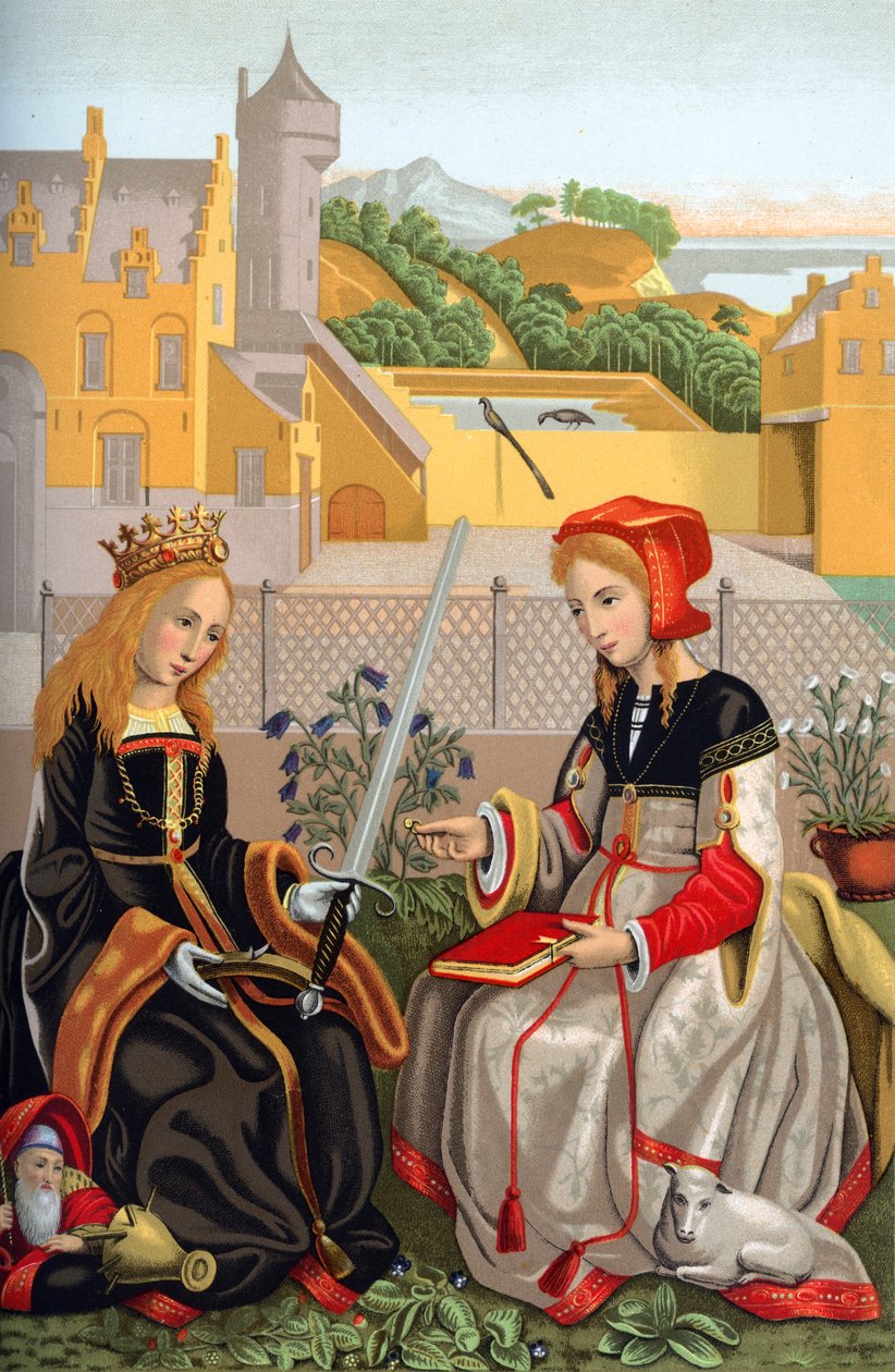 Svatá Kateřina a sv. Anežka, 15. století, 1870 od Franz Kellerhoven