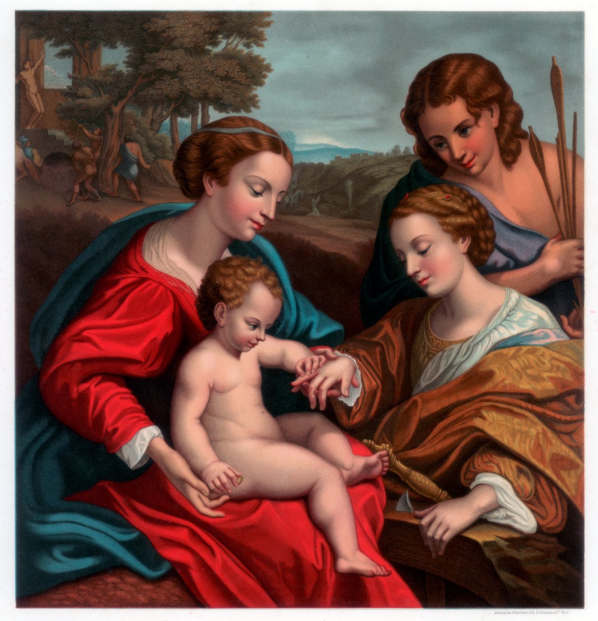 Mystická svatba svaté Kateřiny, 1526-1527 1870 od Franz Kellerhoven