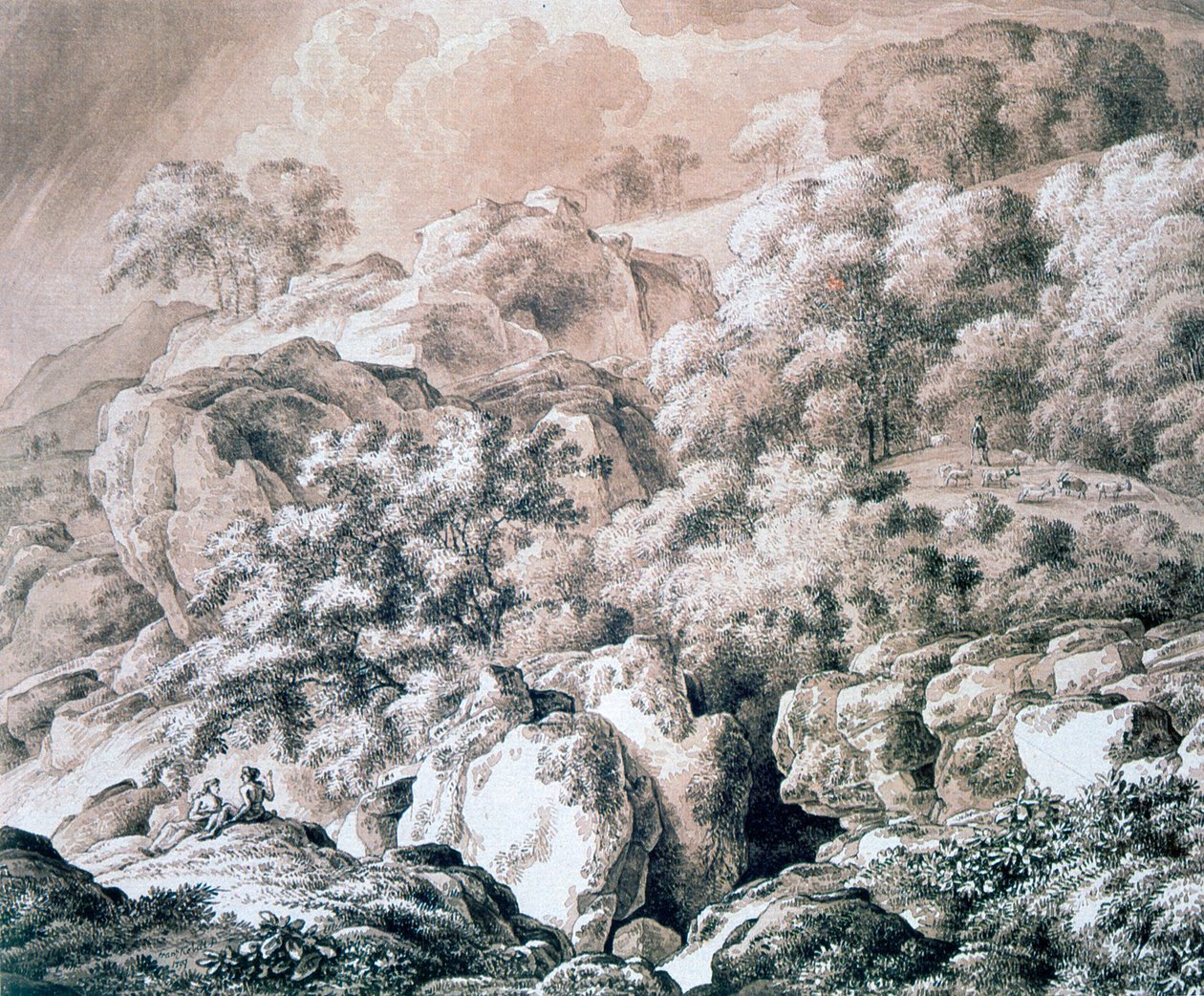 Lesní krajina, 1799 od Franz Kobell