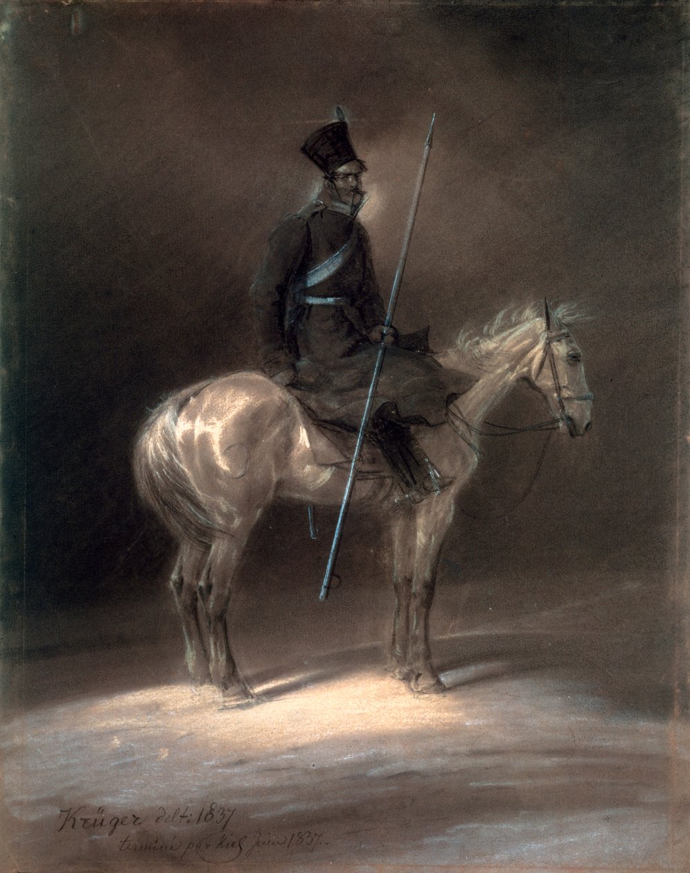 Kozák na koni, 1837. od Franz Krüger