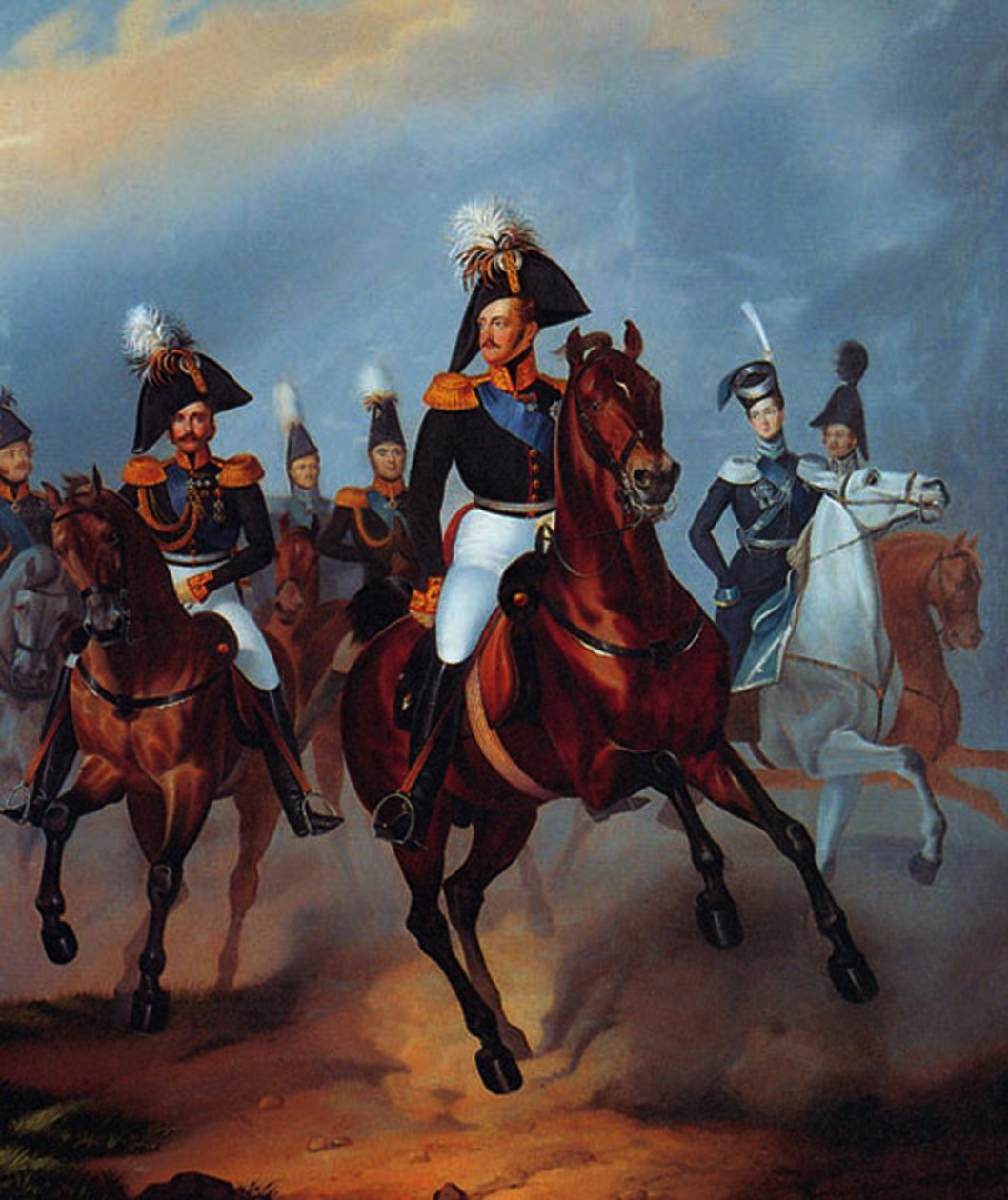 Nicholas I se svými důstojníky, 1835 od Franz Krüger