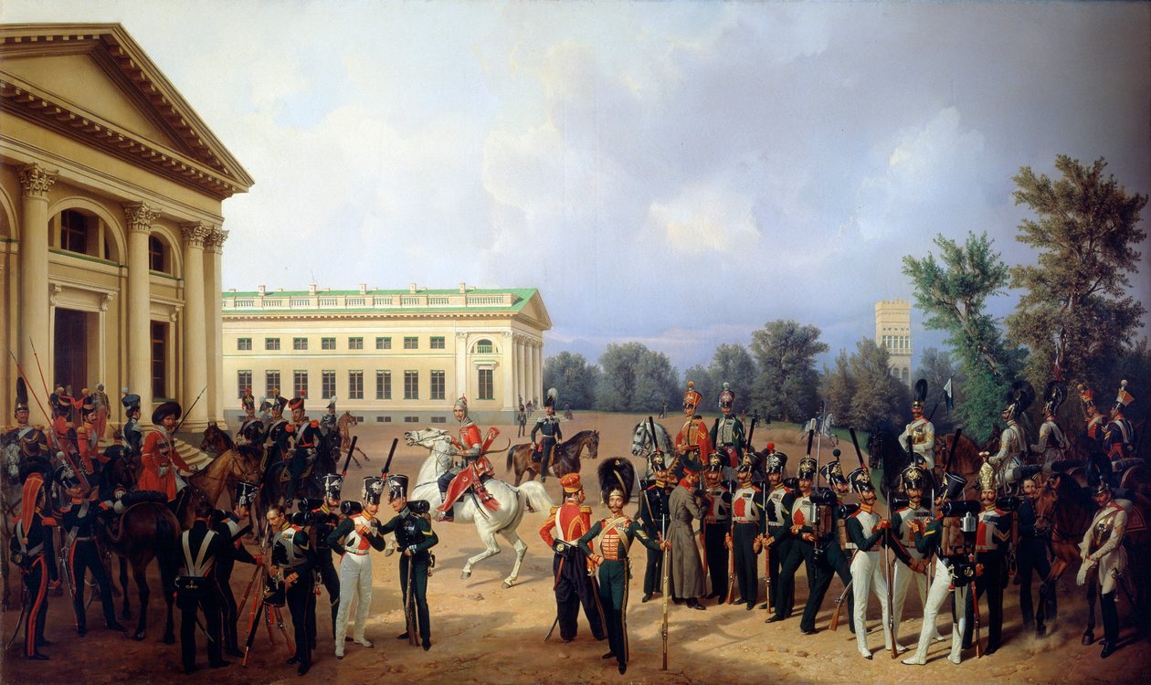 Císařská ruská garda v Carskoje Selo v roce 1832, 1841. od Franz Krüger