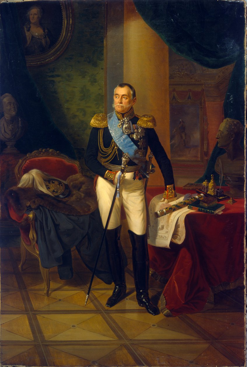 Portrét Piotra Volkonského (1776-1852), ruského maršála a politika. Obraz Franze Krugera (1797-1857), olej na plátně od Franz Krüger