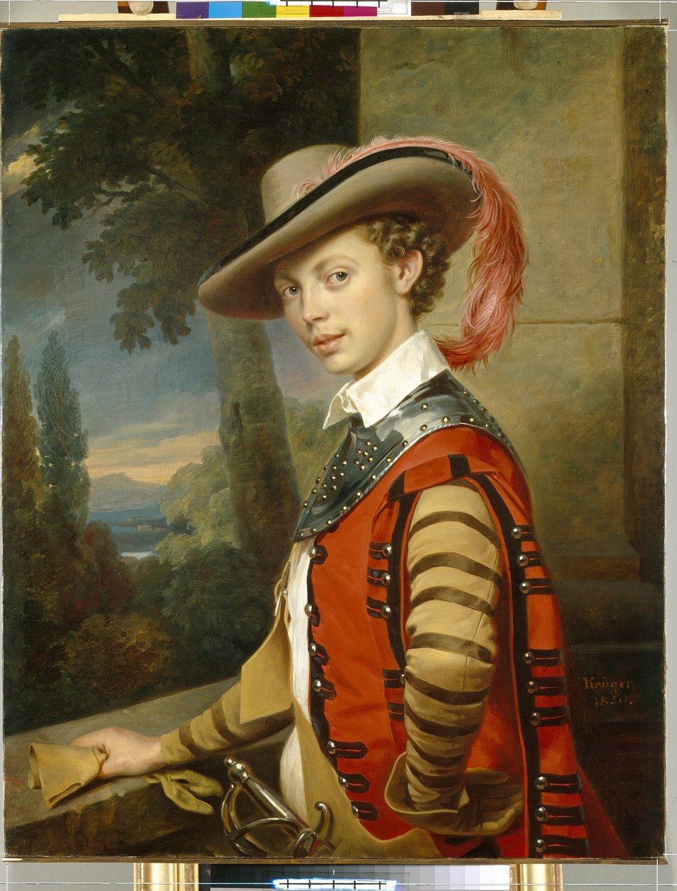 Portrét prince Nicolase Saltykova v přestrojení. (Portrét prince Nikolaje Saltykova v maškarních šatech). Obraz Franze Krugera (1797-1857), olej na plátně od Franz Krüger