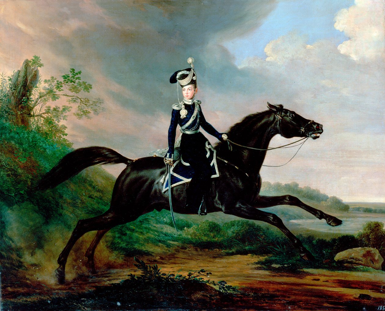 „Jezdecký portrét velkoknížete Alexandra Nikolajeviče“, 1818-1881, 1832. od Franz Kruguer