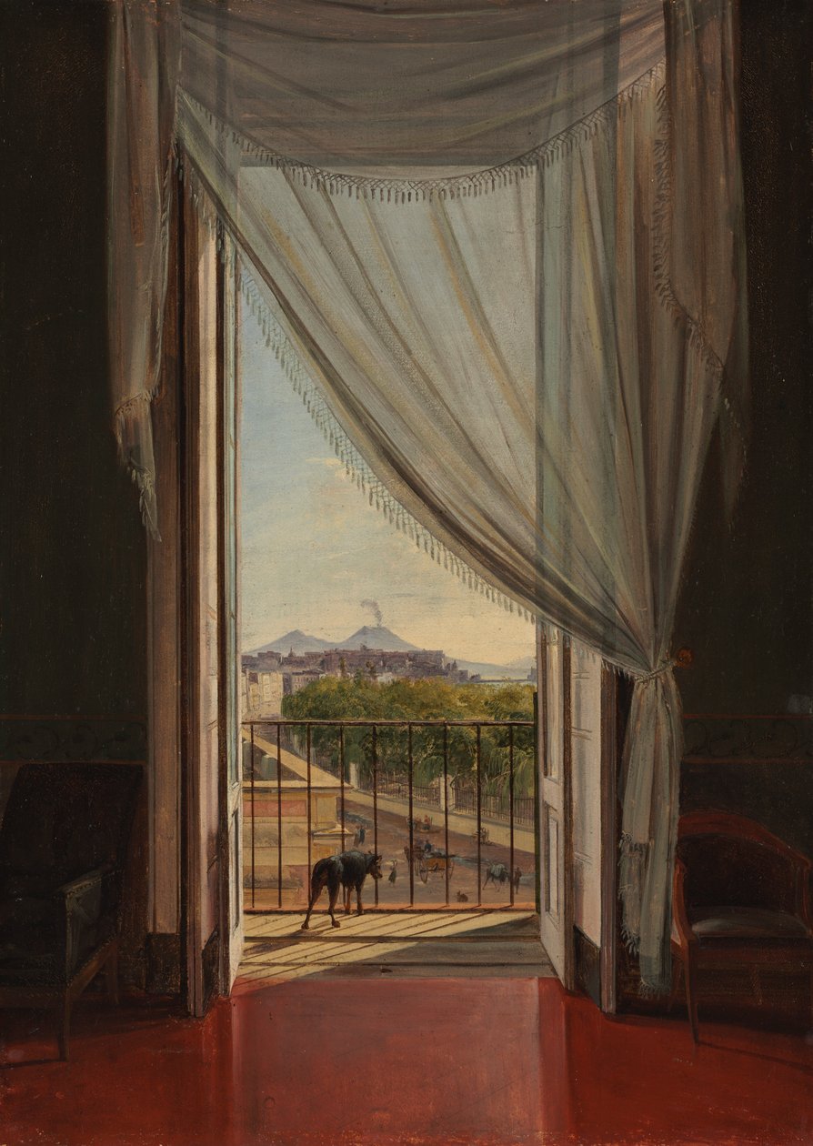 Pohled na Neapol oknem, 1824. od Franz Ludwig Catel