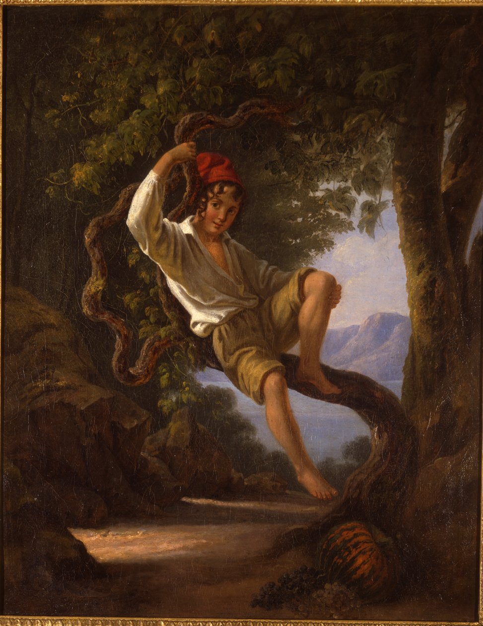 Mladý chlapec leze na strom, 20. léta 19. století od Franz Ludwig Catel