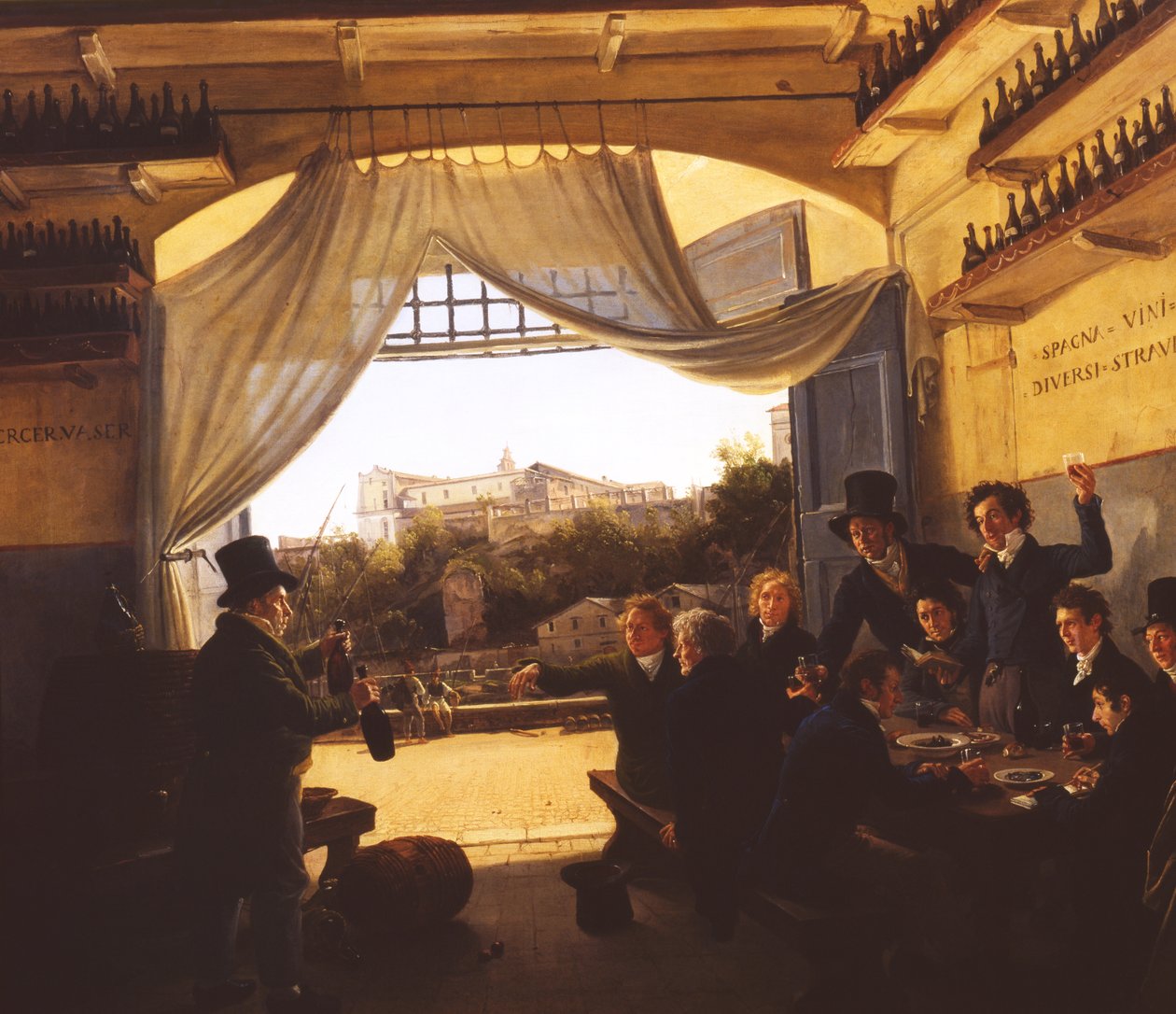 Korunní princ Ludwig (1786-1868) ve španělské vinárně v Římě, 1824 od Franz Ludwig Catel
