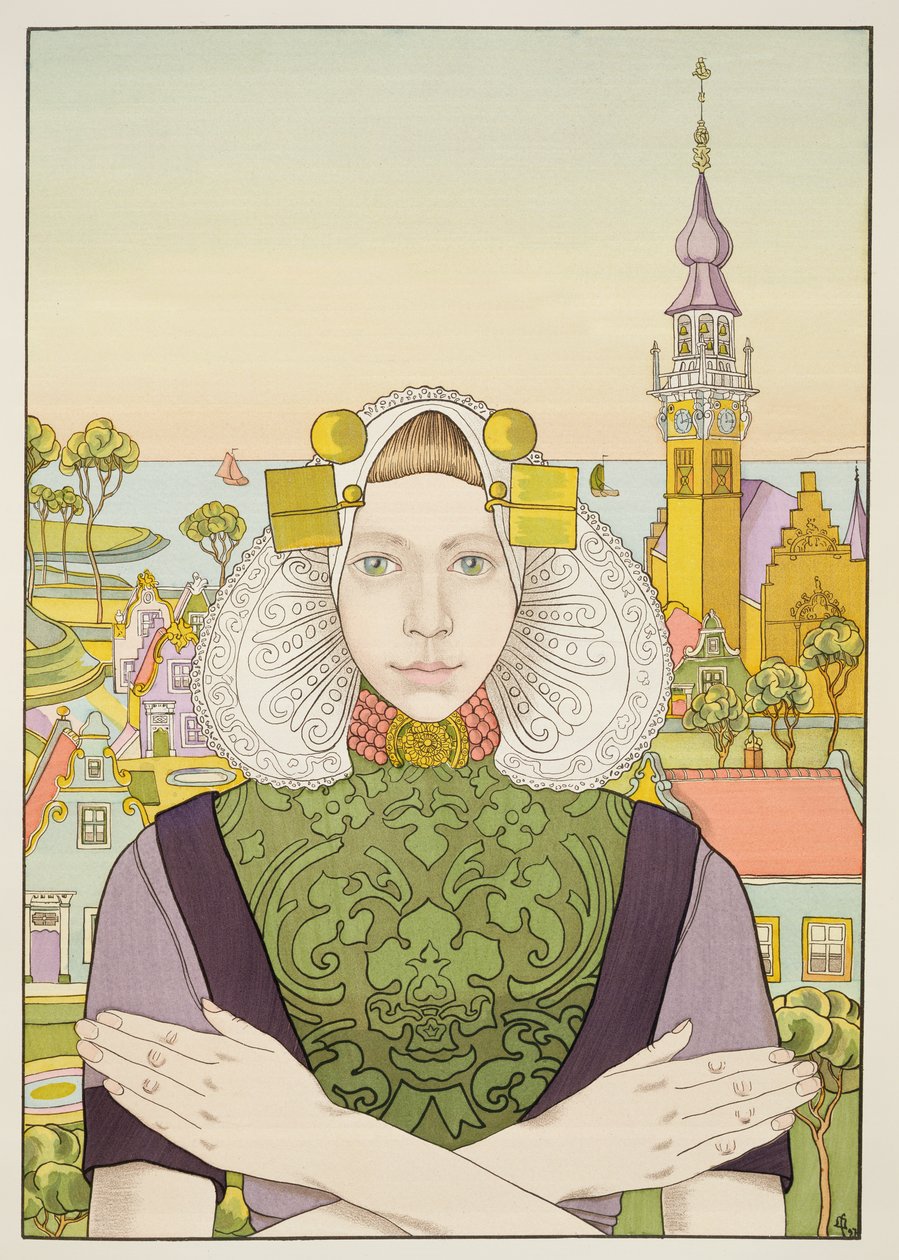 Dutch Girl, 1897, z LEstampe Moderne, vydáno v Paříži 1897-99 od Franz M. Melchers