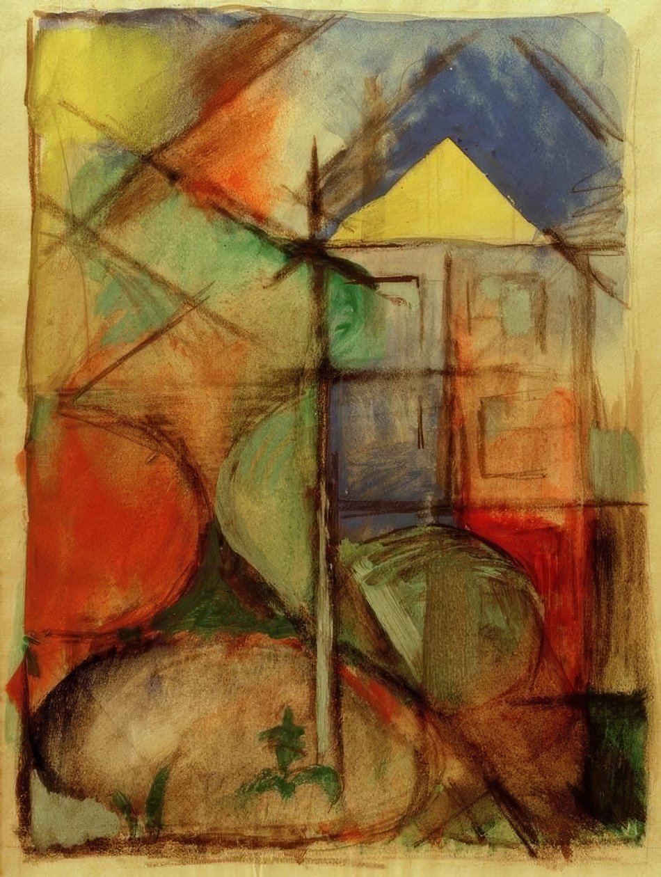 Abstraktní kompozice od Franz Marc