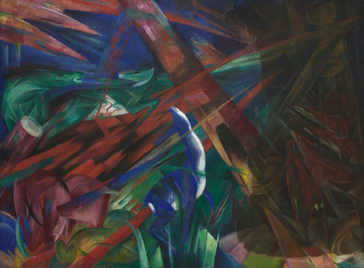 Osudy zvířat Stromy ukázaly své prsteny, zvířata své žíly, 1913. od Franz Marc