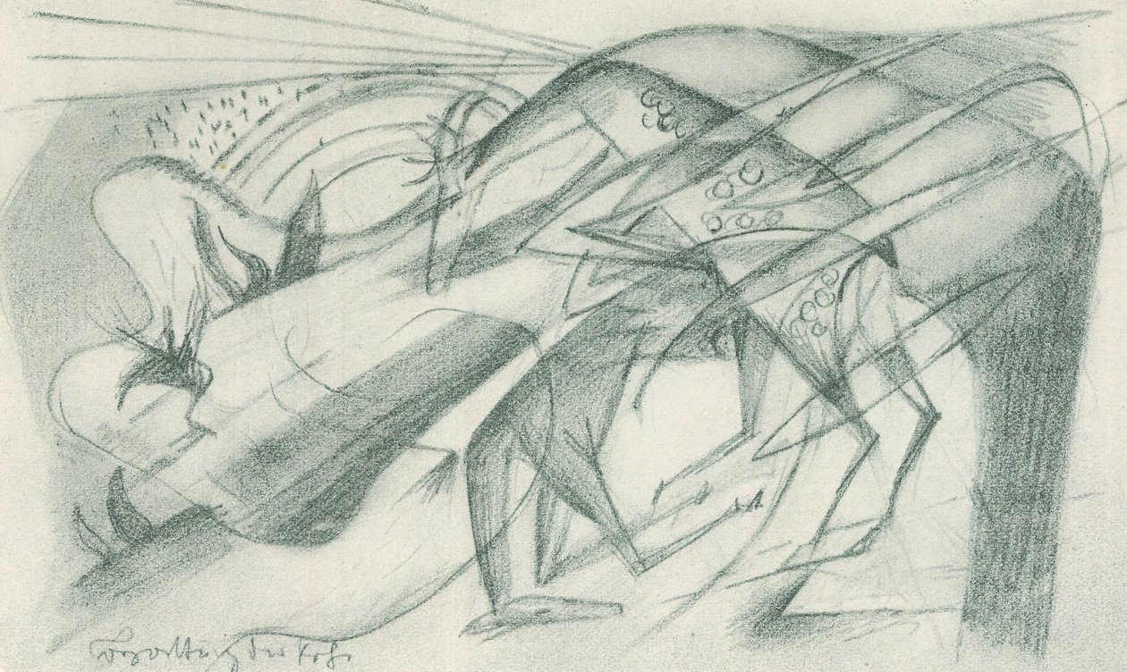 Páření srnců od Franz Marc