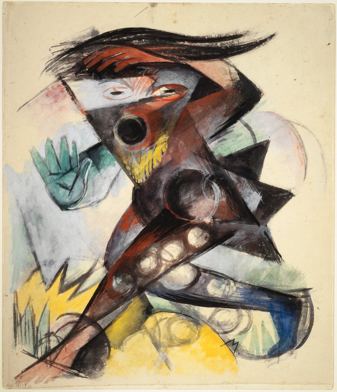 Kalibán. Figura pro Bouři od Williama Shakespeara, 1914. od Franz Marc