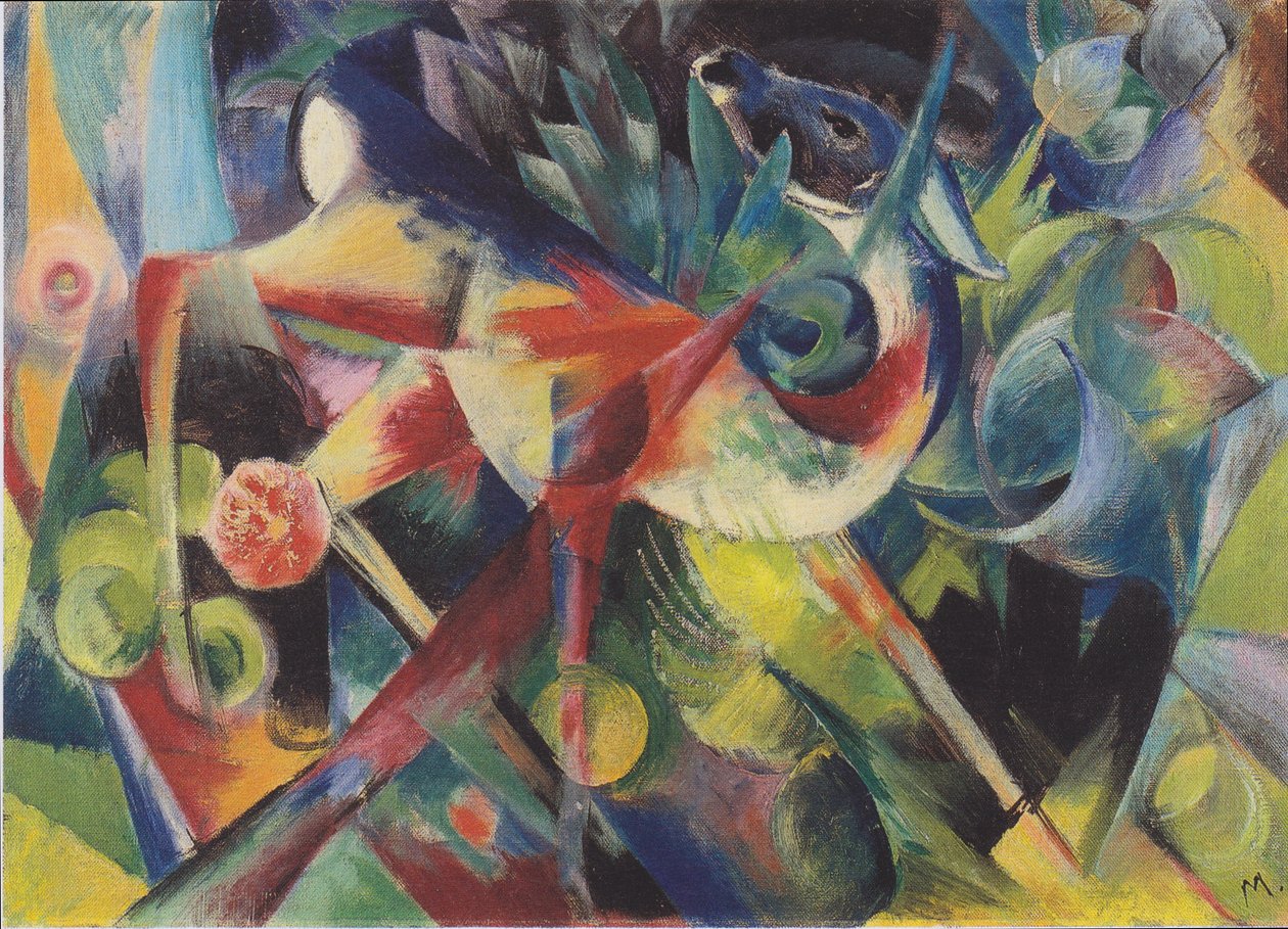 Jelen v květinové zahradě od Franz Marc