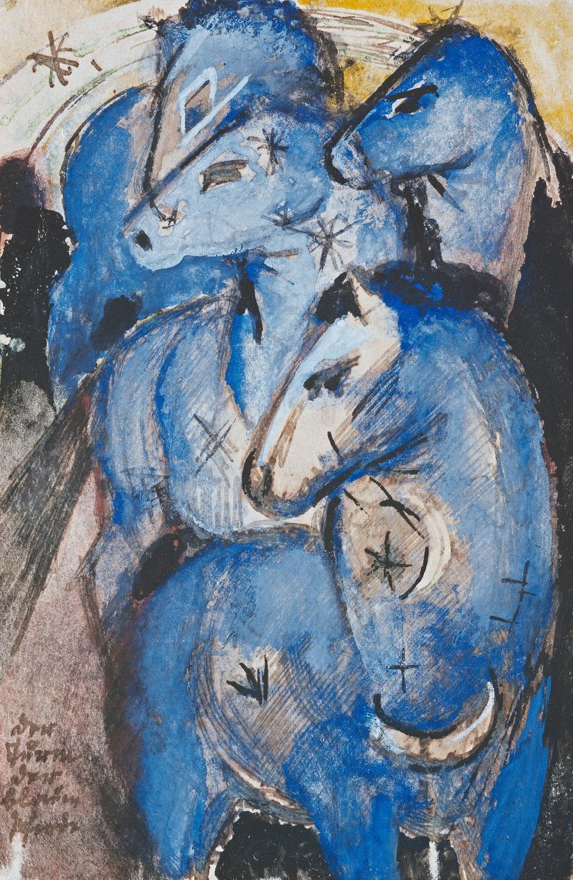 Der Turm der blauen Pferde od Franz Marc