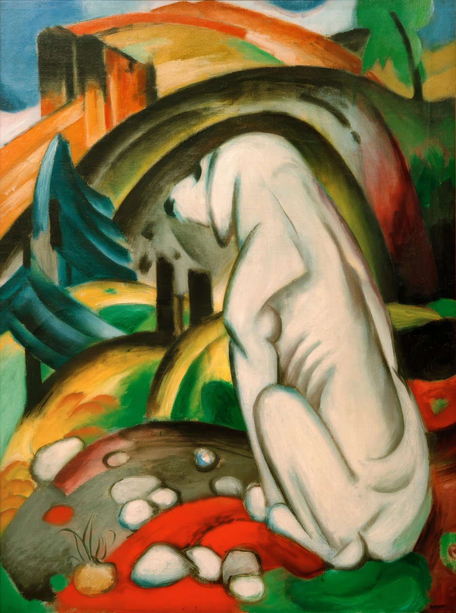 Bílý pes (pes před světem) od Franz Marc
