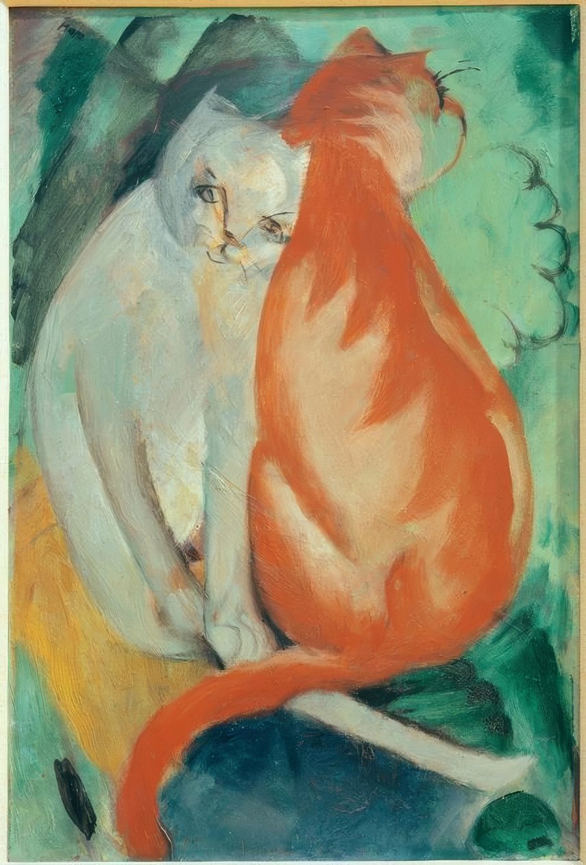 Kočky, červené a bílé od Franz Marc