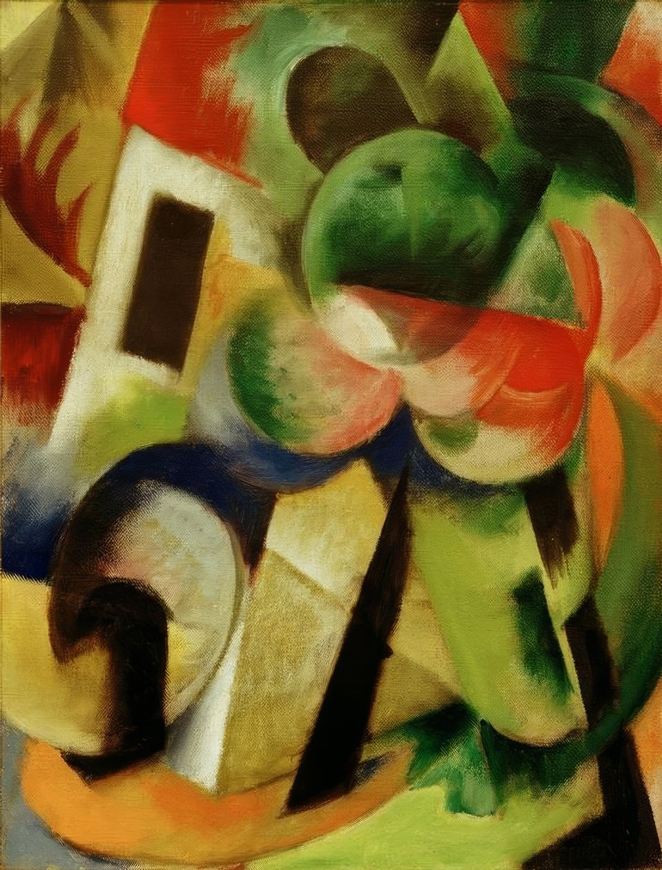 Malá kompozice II (dům se stromy) od Franz Marc