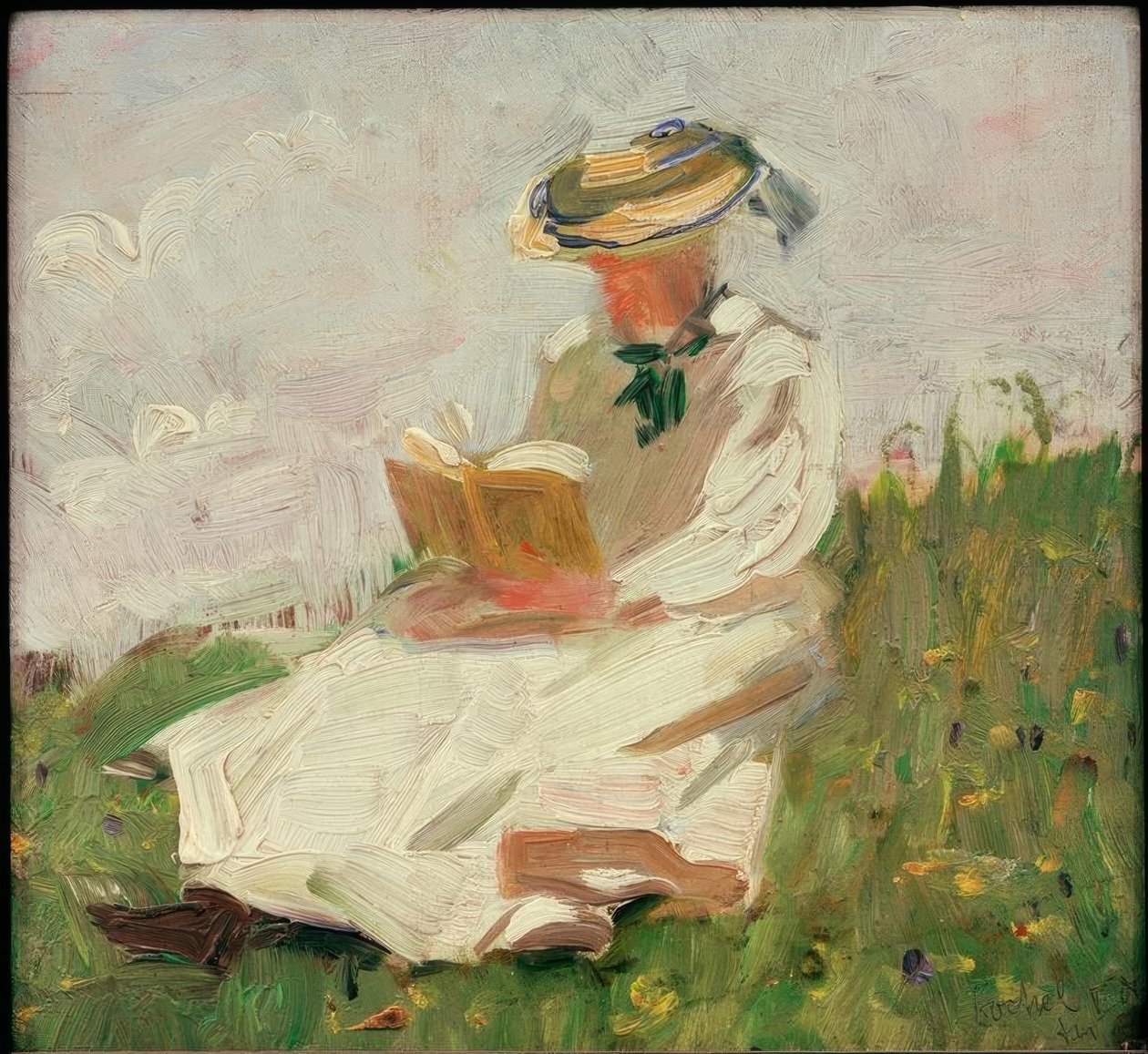 Čtení žena na venkově od Franz Marc