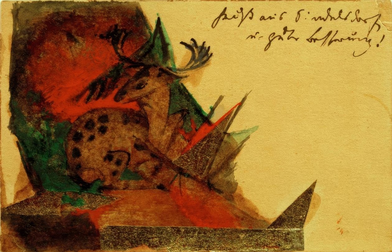 Ležící jelen od Franz Marc