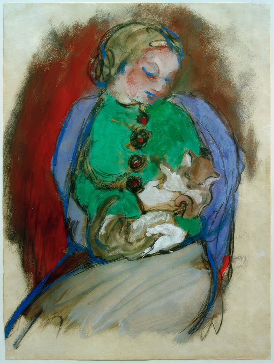 Dívka s kočkou od Franz Marc