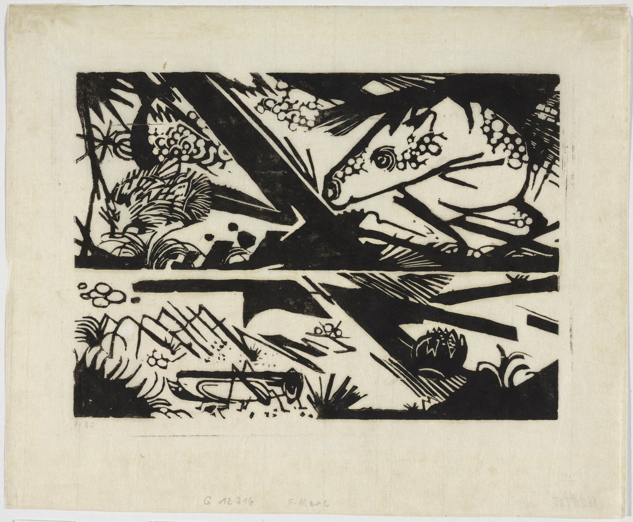 kůň a ježek od Franz Marc