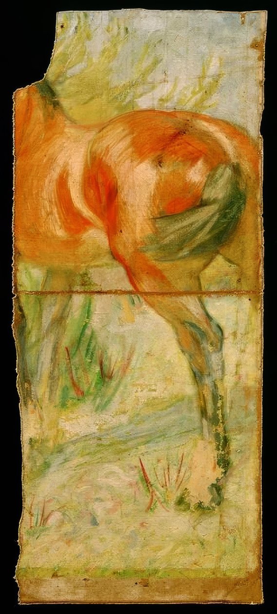 Kůň před velkým keřem od Franz Marc