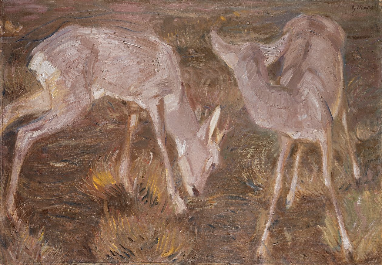 Jelen za soumraku od Franz Marc