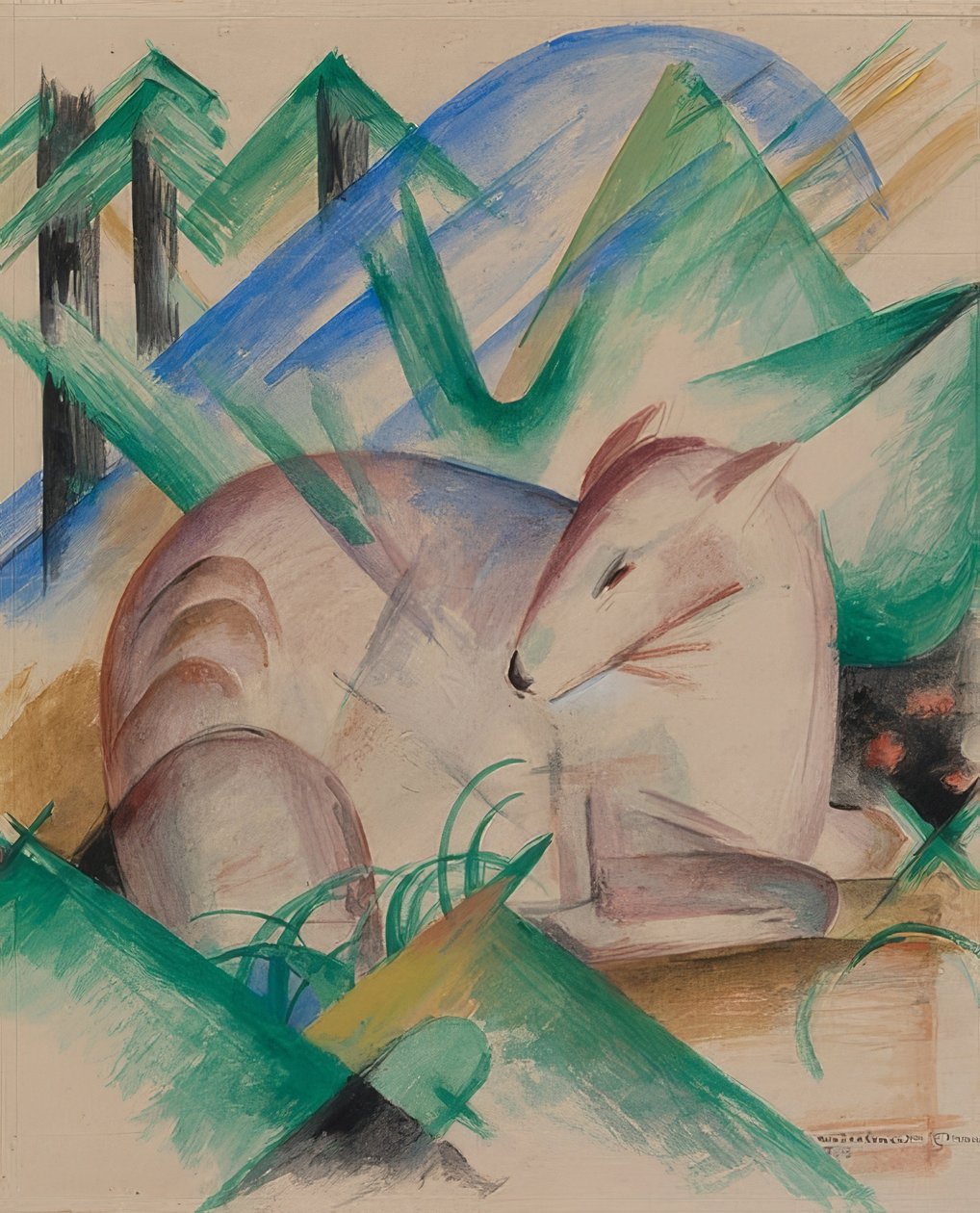 Jelen evropský. 1913 od Franz Marc